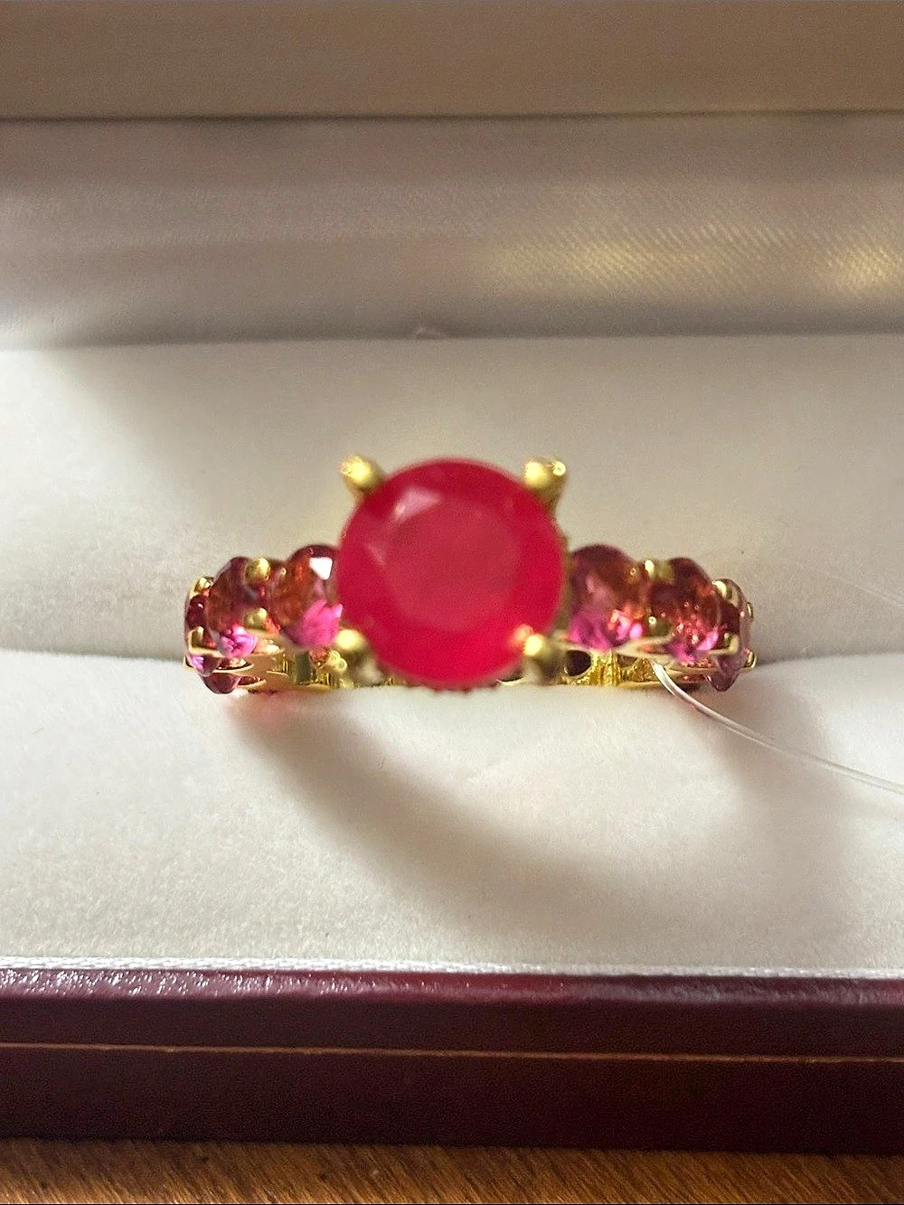Star of Hollywood Gems for Lady America Multi Gem Band Ring- Pink